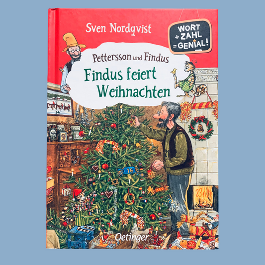 Titelseite des Buches Pettersson und Findus: Findus feiert Weihnachten 