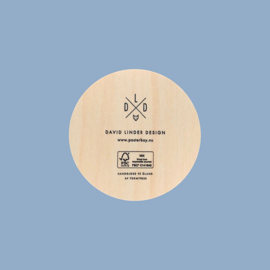 Rückseite von Glasuntersetzer aus Holz von David Linder