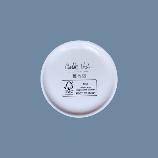 Rückseite von Minitablett Motiv Lykke von Charlotte Nicolin