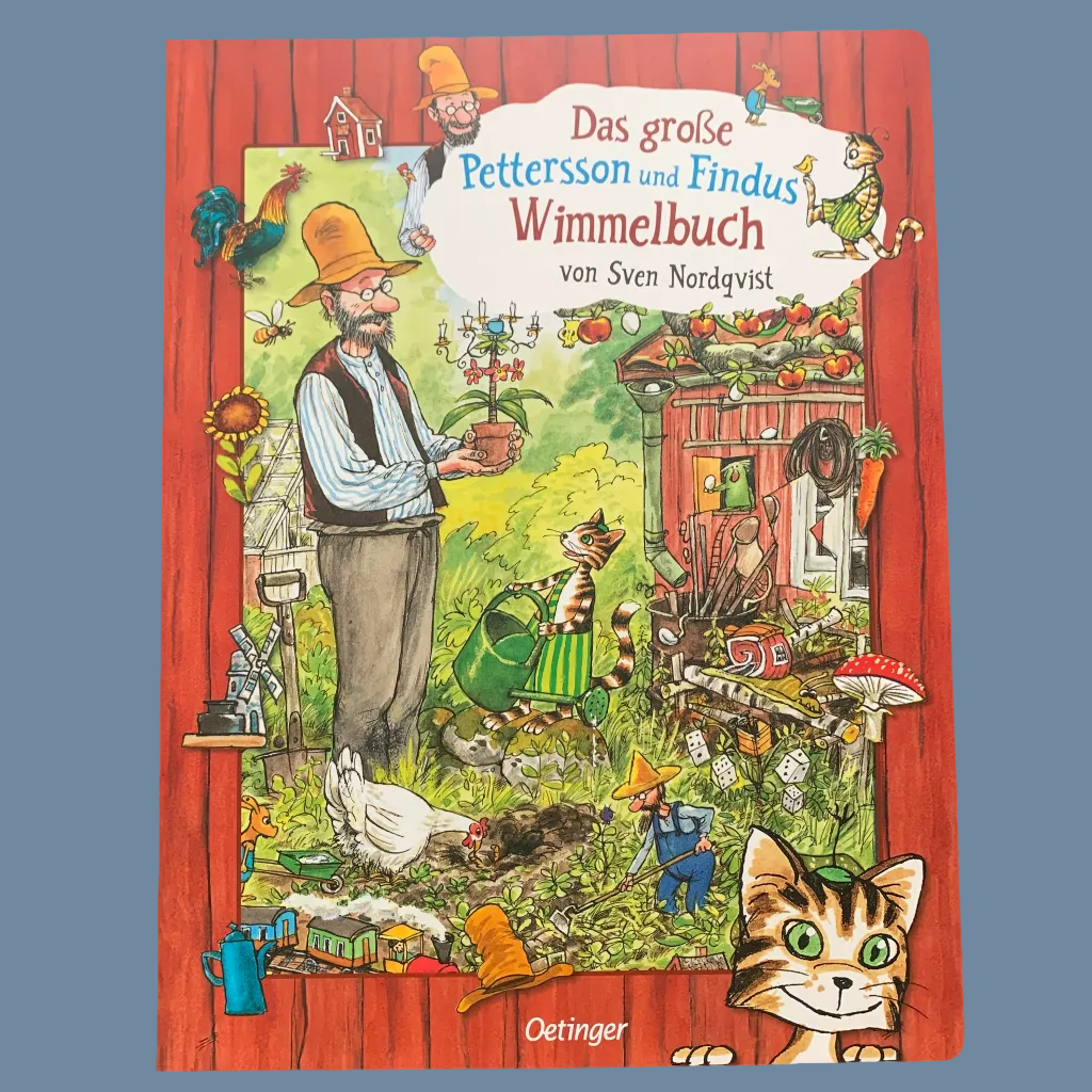 Titel des Wimmelbuches Pettersson Findus