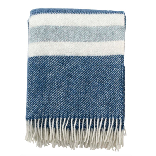 Wolldecke_GotlandwolleLammwolle_Stripe_blau_Klippan_Mys-Shop