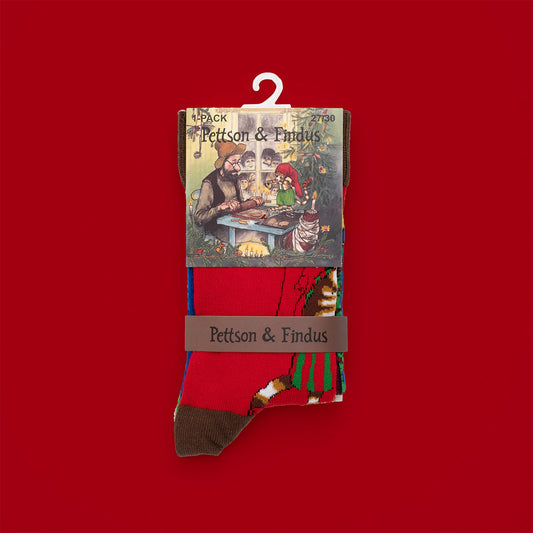 Socken Pettersson & Findus "Weihnachtsbaum schmücken", 80% Baumwolle, 15% Polyamid, 5% Elastan