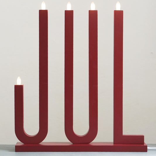Fensterleuchter Holz "Jul" rot