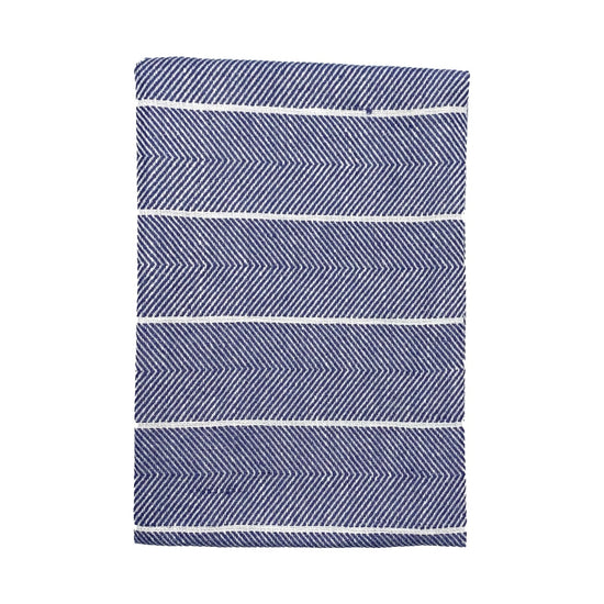 Handtuch Fischgrät Leinen blau Axlings Linne Mys-Shop