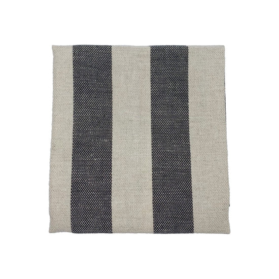 Handtuch Streifen aus Halbleinen schwarz