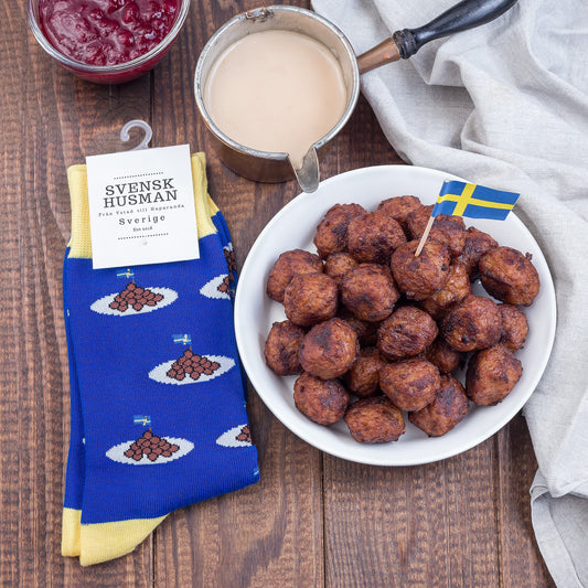 Socken "Köttbullar" Größe 27-30, 80% Baumwolle, 17% Nylon, 3% Spandex