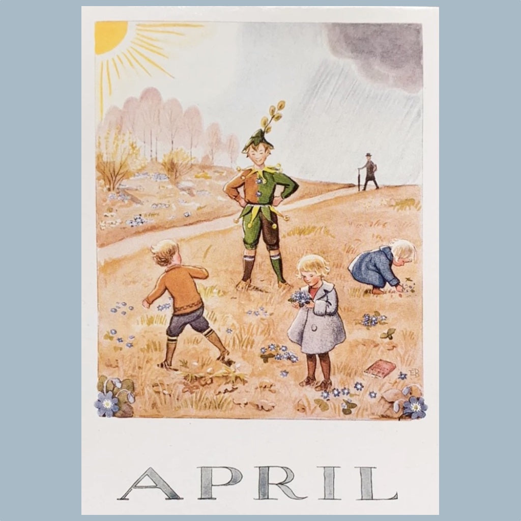 Postkarte Jahreszeiten Elsa Beskow April
