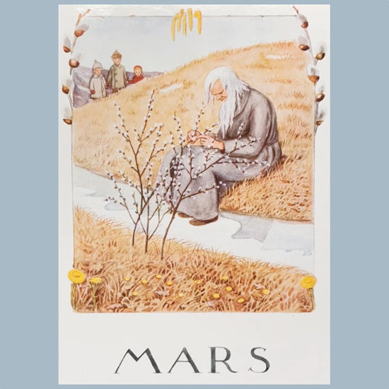 Postkarte Jahreszeiten Elsa Beskow Mars