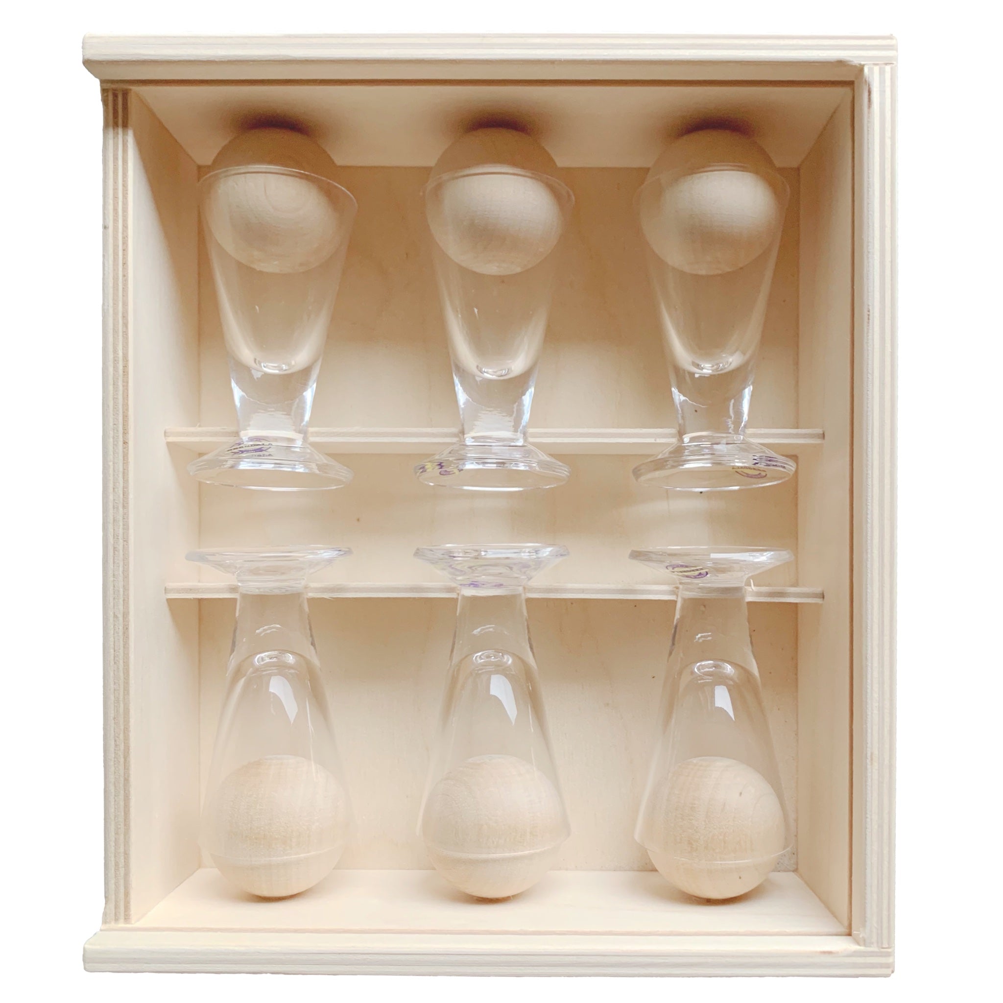 Schnapsglas Piggelin glasklar in Holzschatulle