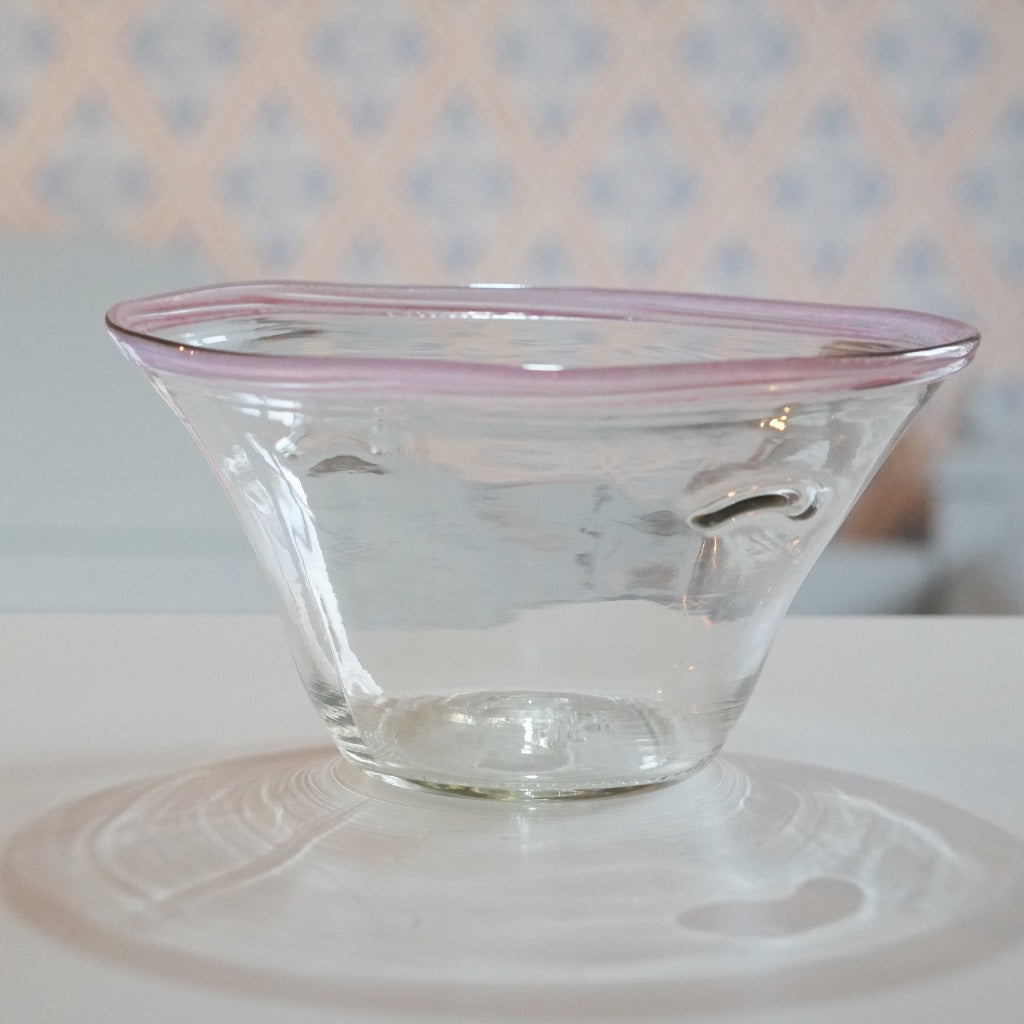Schuessel_laus Glas mit lila Rand