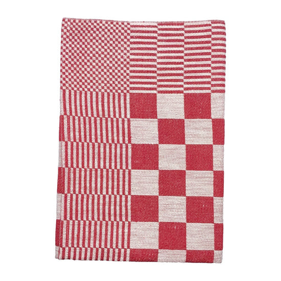 Serviette_Schackrutan_Leinen_rot_Klaessbols_linnevaeveri_Mys_Shop