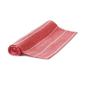 Tischläufer "Fischgrät" Leinen rot