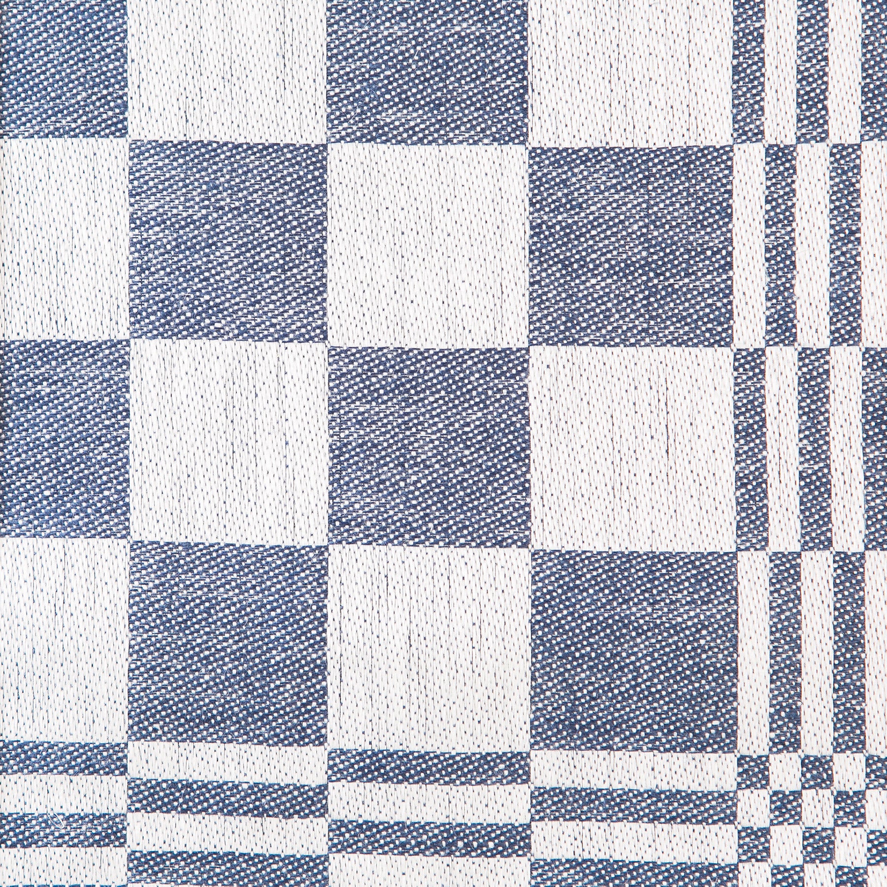 Tischtuch Leinen Schackrutan Detail jeans von Klässbols Linneväveri