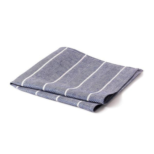 Tischläufer "Fischgrät" Leinen blau